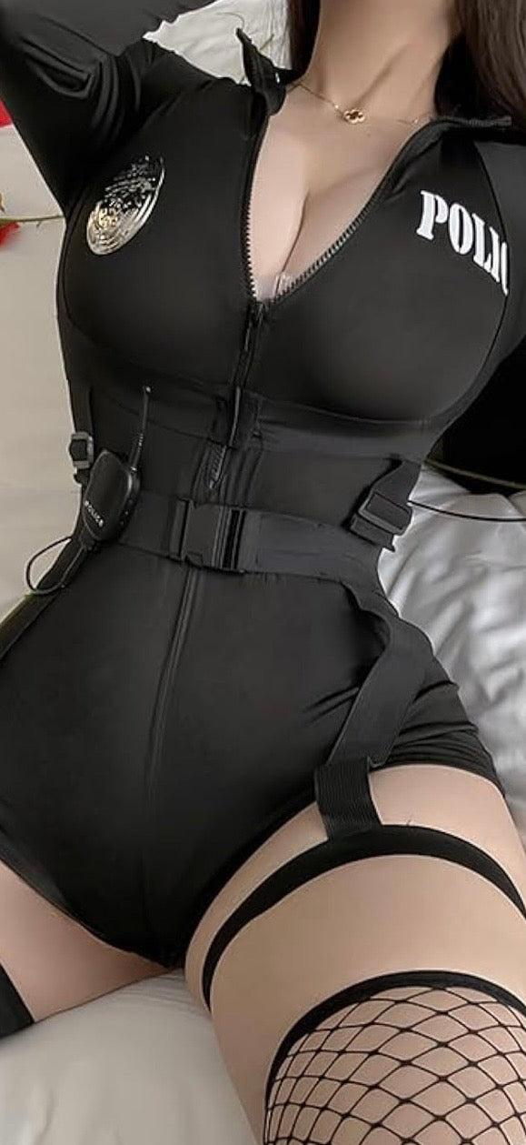 Ensemble de Police avec casquette - Ensemble Complet 5 Pièces – Noir